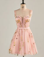 Load image into Gallery viewer, Light Pink Sweetheart Corset Homecoming Dress
