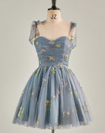 Load image into Gallery viewer, Cute Short Tulle Embroidery Homecoming Dress