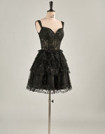 Load image into Gallery viewer, A-Line Lace Tiered Corset Homecoming Dress