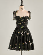 Load image into Gallery viewer, Cute Short Tulle Embroidery Homecoming Dress