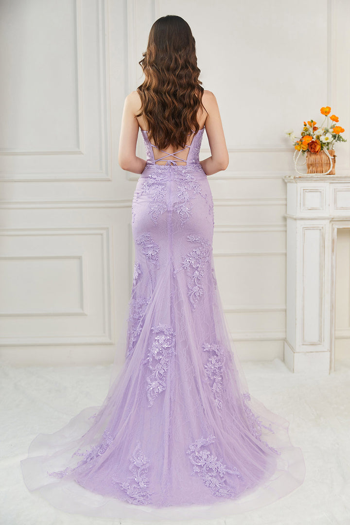 Long Mermaid Corset Prom Dress