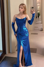 Load image into Gallery viewer, Sexy Mermaid Royal Blue Prom Dress