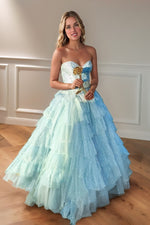 Load image into Gallery viewer, A line Sweetheart Tiered Prom Dress