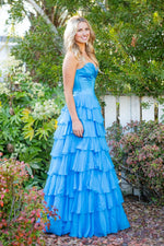 Load image into Gallery viewer, Blue Strapless Sweetheart Long Prom Dress