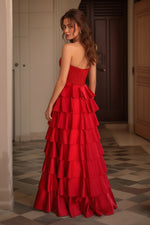 Load image into Gallery viewer, Sexy Satin A line Long Prom Dress With Side Slit