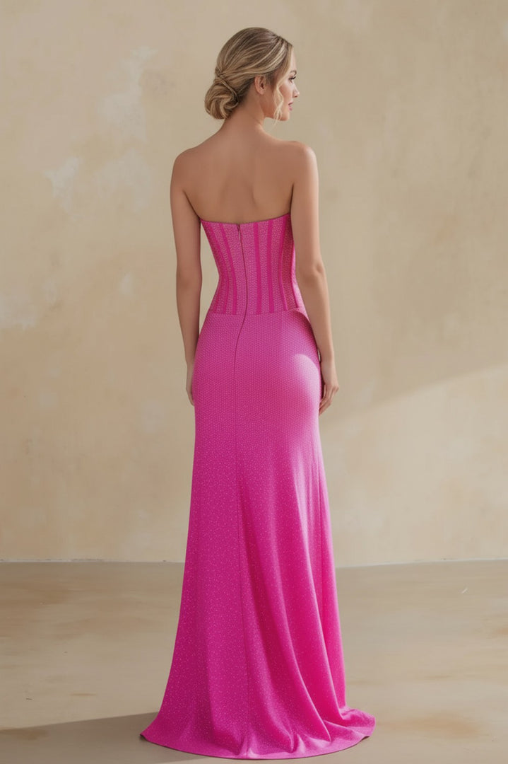 Mermaid Strapless Long Prom Dress With Beads