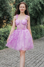 Load image into Gallery viewer, Lilac Corset Homecoming Party Dress