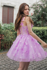 Load image into Gallery viewer, Lilac Corset Homecoming Party Dress
