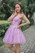 Load image into Gallery viewer, Lilac Corset Homecoming Party Dress