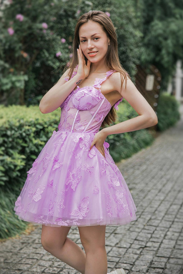 Lilac Corset Homecoming Party Dress