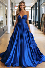 Load image into Gallery viewer, Long Royal Blue Prom Party Dress