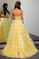 Load image into Gallery viewer, Strapless Ruffle Prom Dress