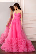 Load image into Gallery viewer, Pink Strapless Prom Gown
