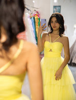 Load image into Gallery viewer, Keyhole Ruffle Tulle Prom Dress