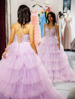 Load image into Gallery viewer, Lilac Ruffle Prom Dress