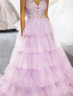 Load image into Gallery viewer, Lilac Ruffle Prom Dress
