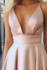 Load image into Gallery viewer, Satin Light Pink Prom Dress