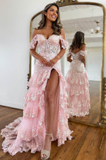 Load image into Gallery viewer, Sheer Corset Bodice Prom Dress with Sleeves
