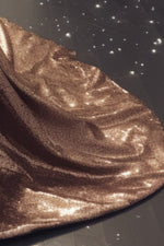 Load image into Gallery viewer, Strapless Sequin Gold Prom Dress
