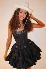 Load image into Gallery viewer, Strapless Homecoming Dress with Bow Beaded Embellishments