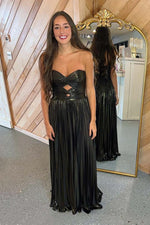 Load image into Gallery viewer, Sweetheart Side Slit Metallic Prom Dress with Keyholes