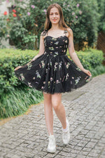 Load image into Gallery viewer, Cute Short Tulle Embroidery Homecoming Dress