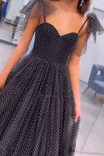 Load image into Gallery viewer, Black Polka Dot Prom Dress