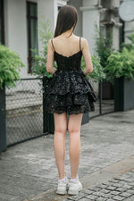 Load image into Gallery viewer, Ruffle Tiered Homecoming Dress with Sequin