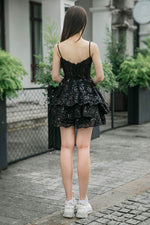 Load image into Gallery viewer, Ruffle Tiered Homecoming Dress with Sequin

