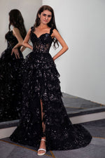Load image into Gallery viewer, Ruffle Tiered Prom Dress with Sequin