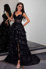 Load image into Gallery viewer, Ruffle Tiered Prom Dress with Sequin
