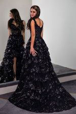 Load image into Gallery viewer, Ruffle Tiered Prom Dress with Sequin
