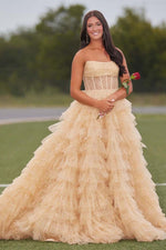 Load image into Gallery viewer, Strapless Cute Corset Prom Dress