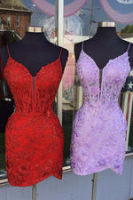 Load image into Gallery viewer, Sheath Sheer Corset Bodice Homecoming Dress