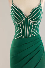 Load image into Gallery viewer, Spaghetti Straps Corset Bodice Homecoming Dress with Beading