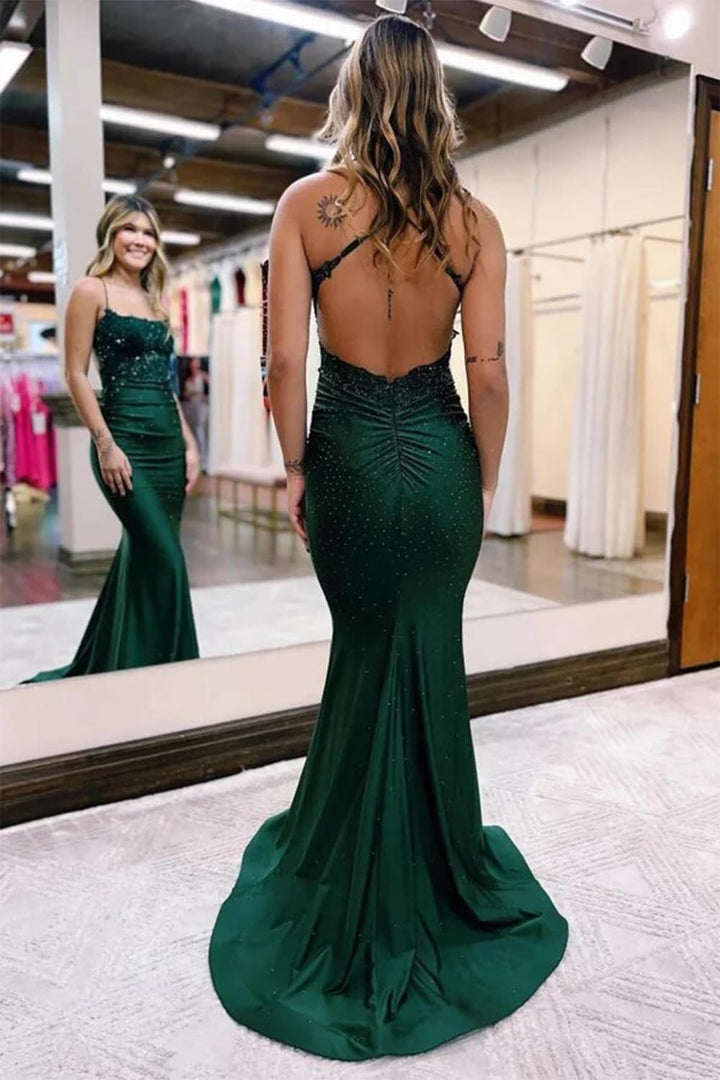Backless Long Mermaid Tight Prom Dress