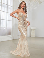 Load image into Gallery viewer, Champagne Fitted Prom Dress