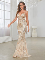 Load image into Gallery viewer, Champagne Fitted Prom Dress