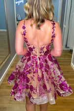 Load image into Gallery viewer, A-Line Sheer Corset Bodice Homecoming Dress