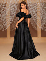 Load image into Gallery viewer, Off the Shoulder Black Prom Dress