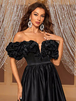 Load image into Gallery viewer, Off the Shoulder Black Prom Dress