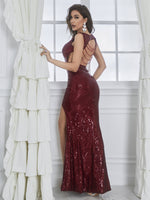 Load image into Gallery viewer, Slit Open Back Evening Dress
