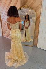 Load image into Gallery viewer, Corset Slit Prom Dress with Sequin