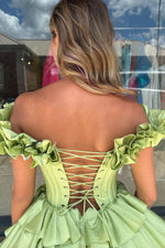 Load image into Gallery viewer, Cute Ruffle Corset Homecoming Dress