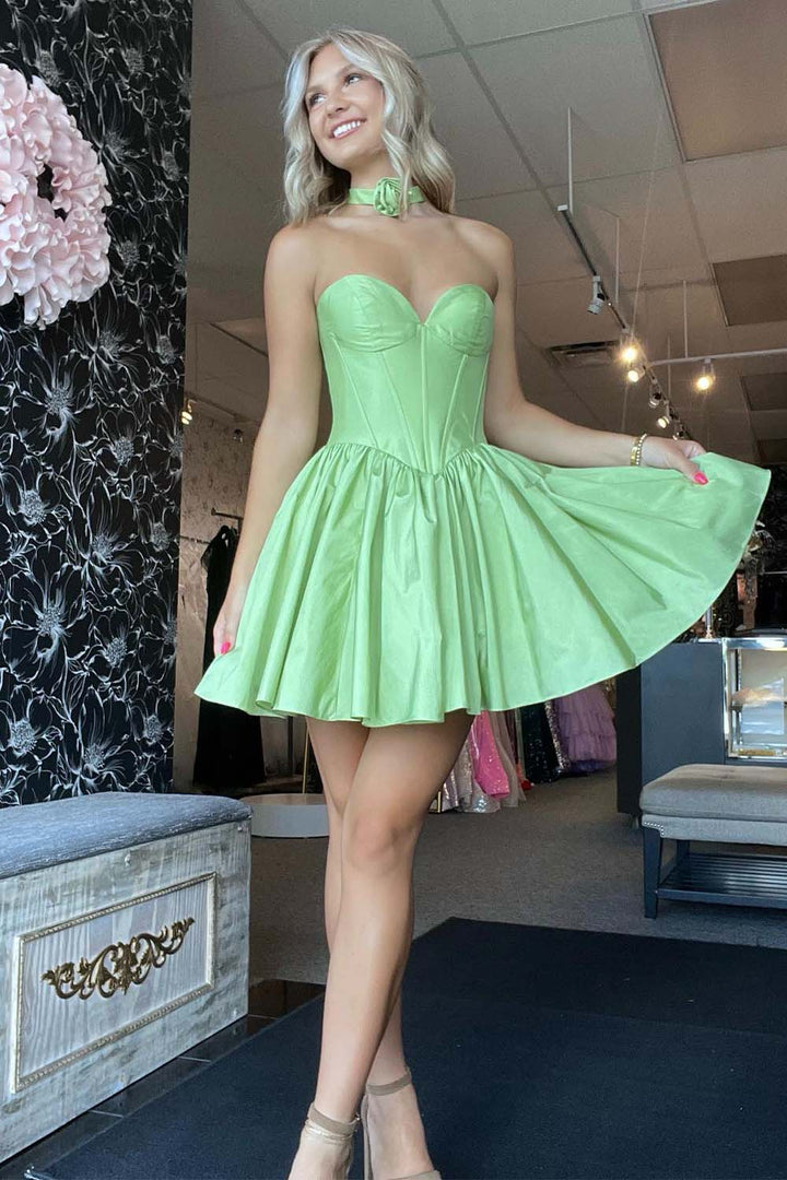 A-Line Sweetheart Corset Bodice Homecoming Dress