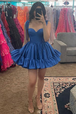 Load image into Gallery viewer, Cute Straps Ruffle Homecoming Dress