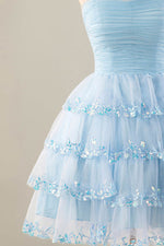 Load image into Gallery viewer, Strapless Tulle Ruffle Homecoming Dress