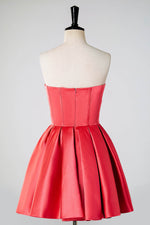 Load image into Gallery viewer, A-Line Strapless Corset Homecoming Dress with Beads