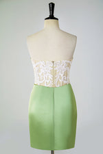 Load image into Gallery viewer, Strapless Sheer Corset Homecoming Dress with Lace