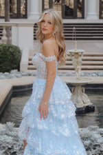Load image into Gallery viewer, Off the Shoulder Ruffle Tiered Prom Dress